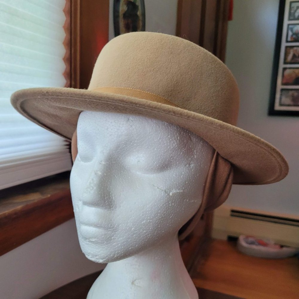 Vintage Michael Howard Fedoria Wool Felt Hat With Built in Snood - Picture 3 of 14